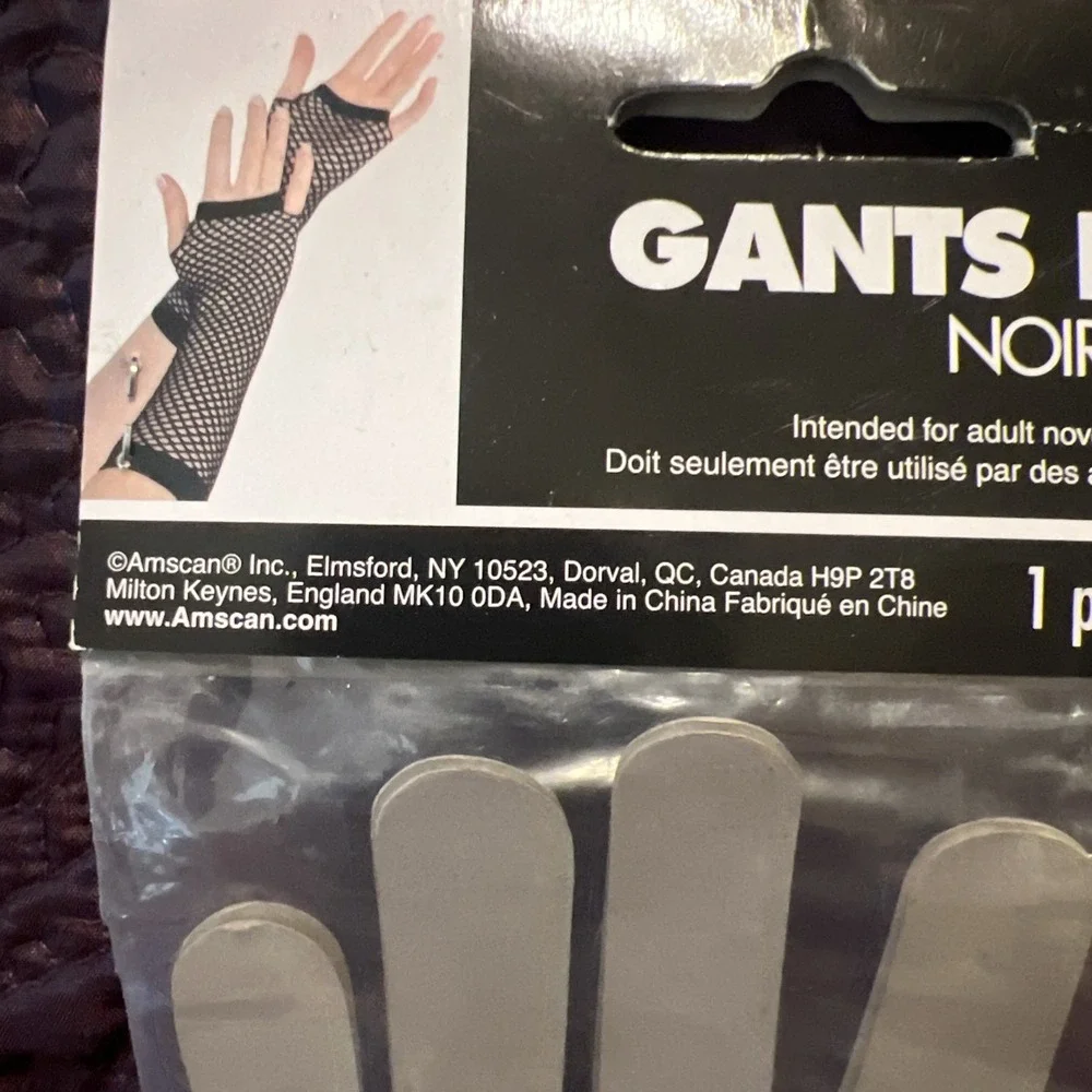 Black Fishnet Gloves Halloween Costume Accessory Dress Up Cosplay New In Package